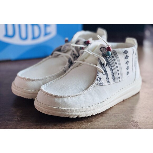 Hey Dude Shoes - Women’s Size 7 Hey Dude Wendy Mid Boho Mix Baja Cream 40751-1MW NIB